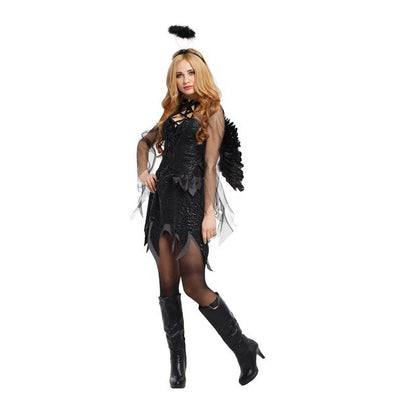 Dark Angel Costume set with wings, headwear, and clothes for Halloween and cosplay