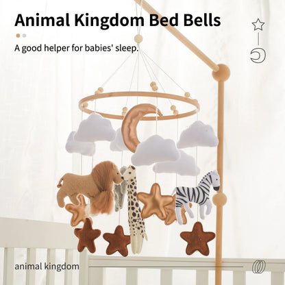 Felt forest animal cloud moon bed bell for hand-eye coordination training