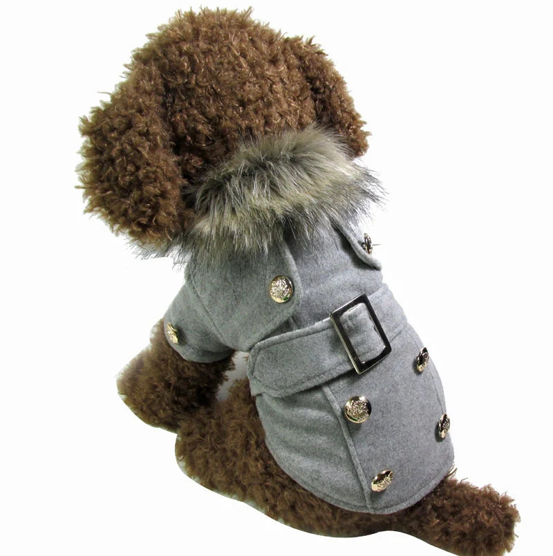 Wool blend dog coat for small breeds in multiple colours