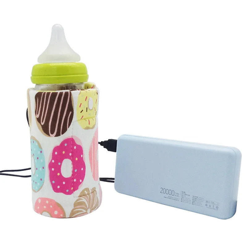 USB Milk Water Warmer Insulated Bag for Baby Bottles with USB charging cable