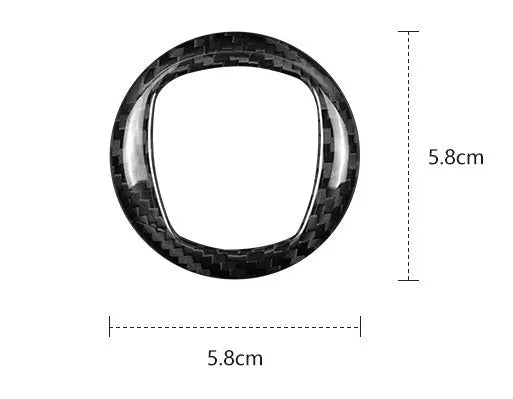 Real dry carbon fibre steering wheel decorative sticker in black and red colour options
