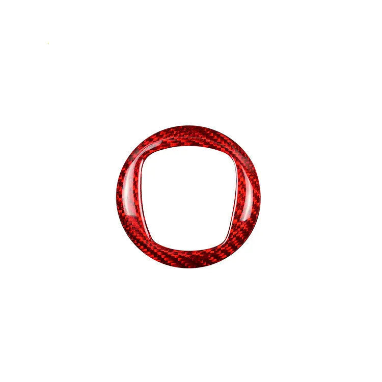 Real dry carbon fibre steering wheel decorative sticker in black and red colour options