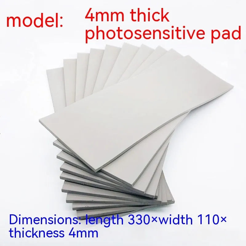 Black and grey plastic light-sensitive mat for seal making in three thickness options