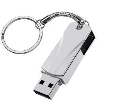 Black metal rotating USB flash drive with high storage capacity up to 16TB