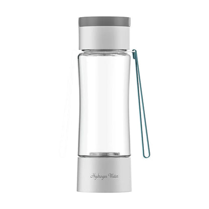 Hydrogen-rich water cup with ionic screen protector in black and white, 380ml capacity