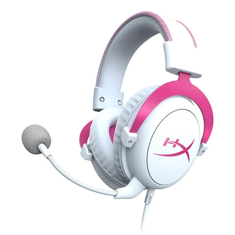 Wired gaming headset with detachable microphone and USB sound card remote in black red colour.