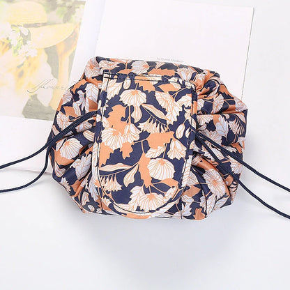 Animal print large capacity drawstring cosmetic storage bag with waterproof oxford cloth