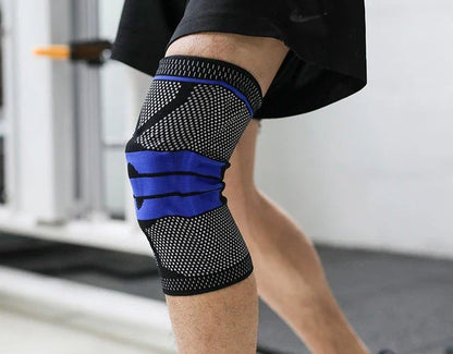 Nylon knee sleeve with anti-slip bands for sports and fitness support