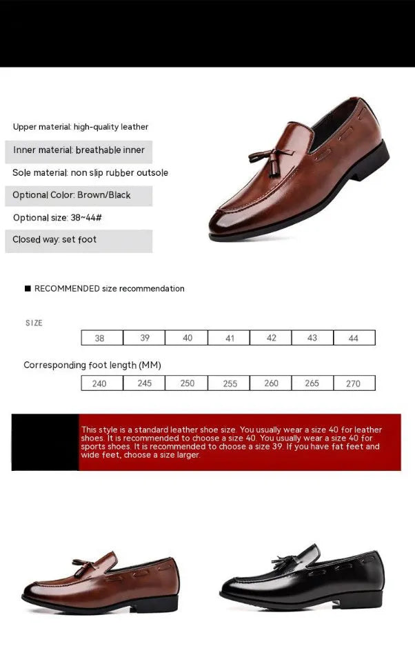 Men's patent leather low heel business shoes in black with pointed toe and slanted heel, size 38-48