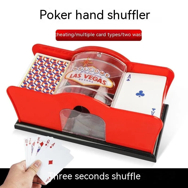 Manual hand-cranked card shuffler machine for casino games blackjack poker