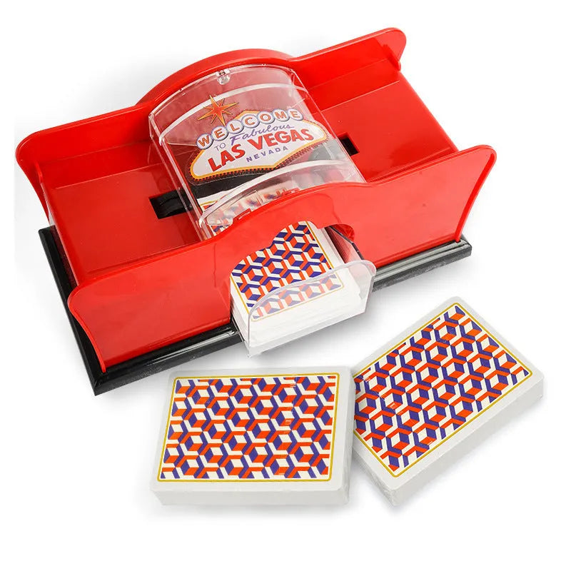 Manual hand-cranked card shuffler machine for casino games blackjack poker