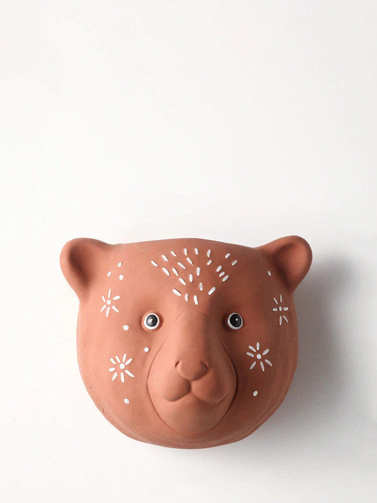 Ceramic animal wall vase in cartoon style design, perfect for home decoration