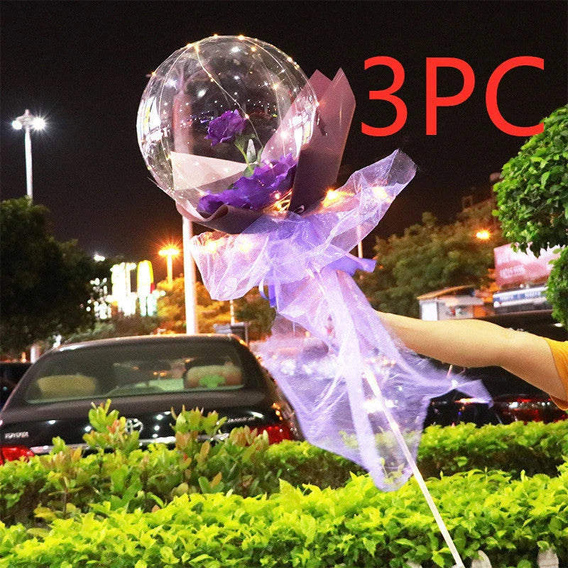 LED luminous balloon rose bouquet in various colors for Valentine's Day decorations
