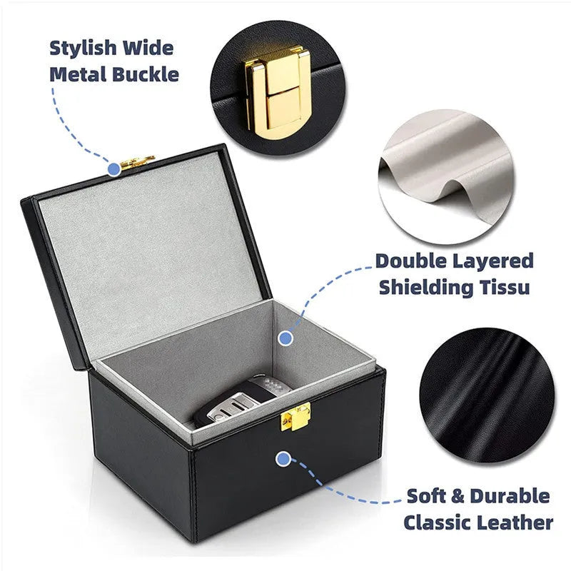 Carbon fiber anti-theft shielding box and key case set with RFID blocking nano material