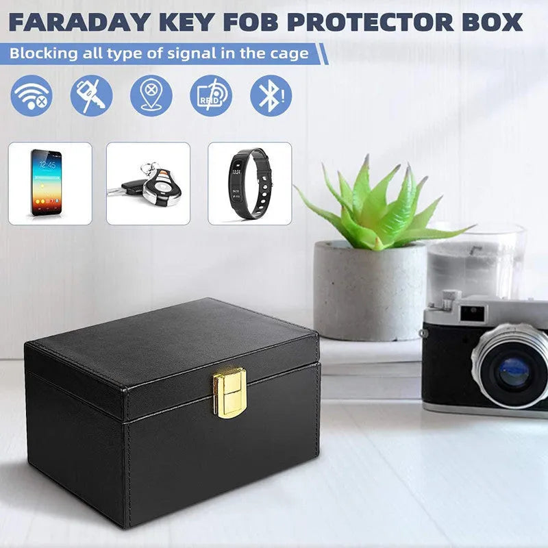 Carbon fiber anti-theft shielding box and key case set with RFID blocking nano material