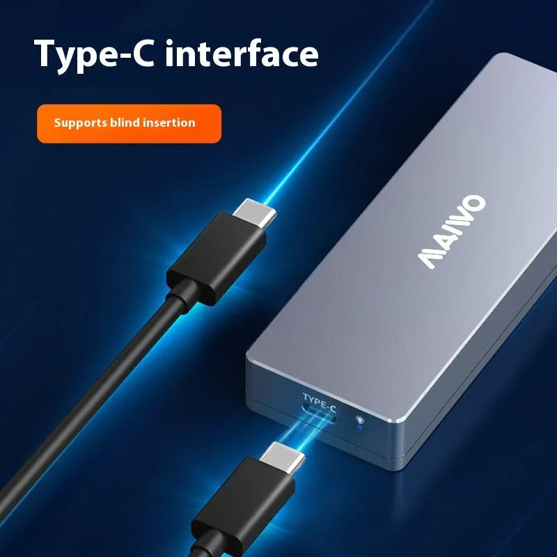 K1701 aluminium M.2 SSD enclosure with Type-C cable, screwdriver, screws, and silicone heat sink