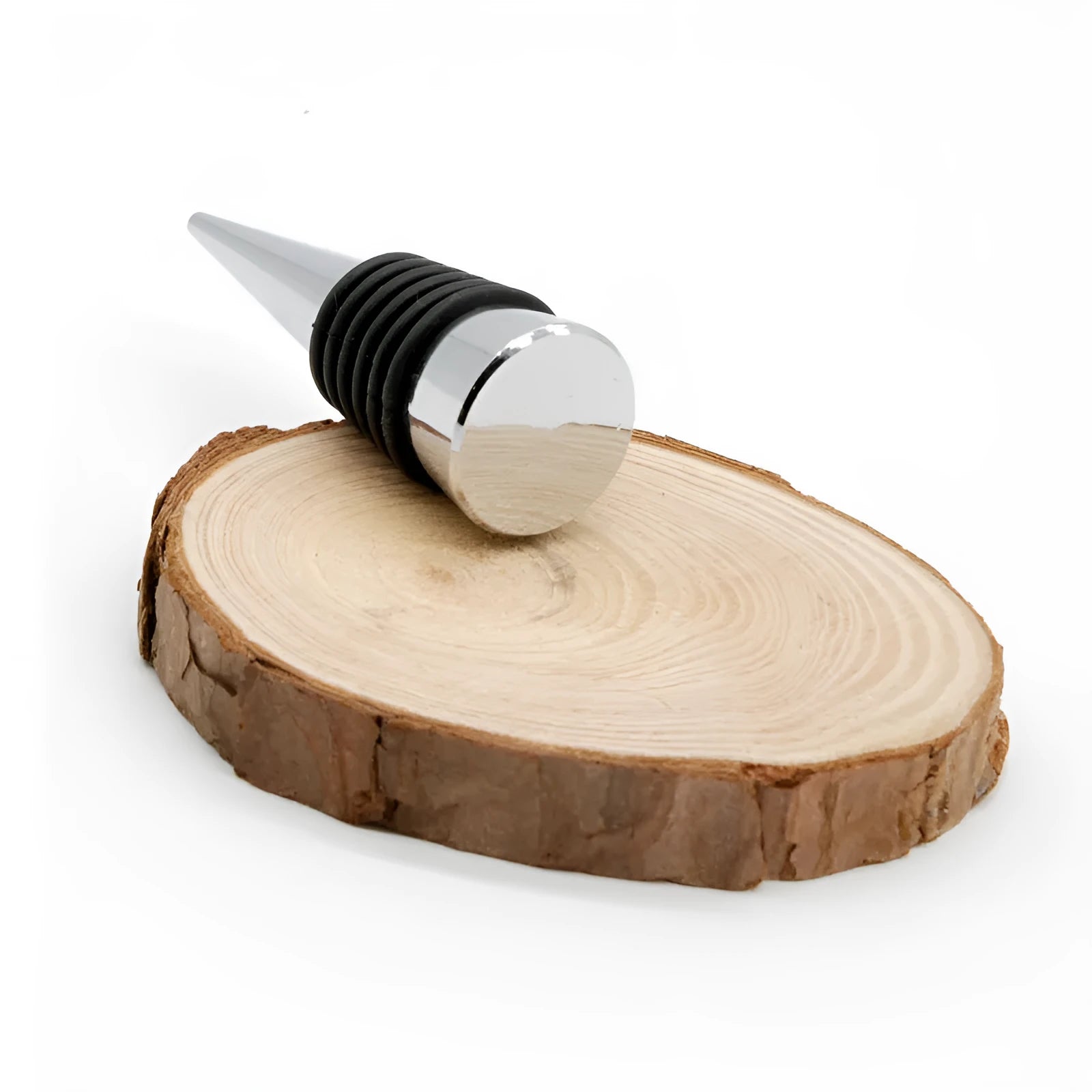 Silver zinc alloy wine bottle stopper with silicone seal for M8 M10 threaded bottles