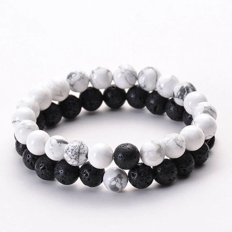 Classic black matte green malachite bracelets with unique textures, suitable for women and men.