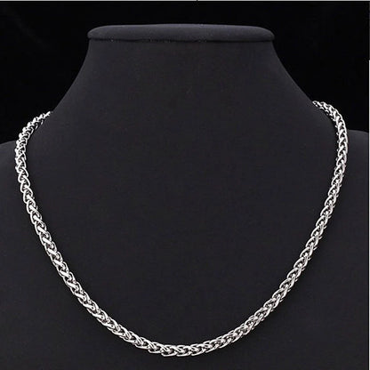 Men's stainless steel punk style chain necklace with geometric pattern