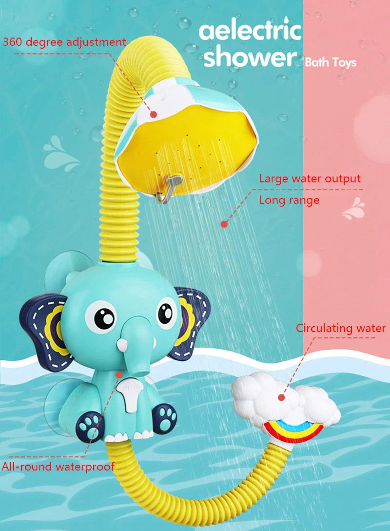 Elephant model electric water spray toy for kids bath time fun