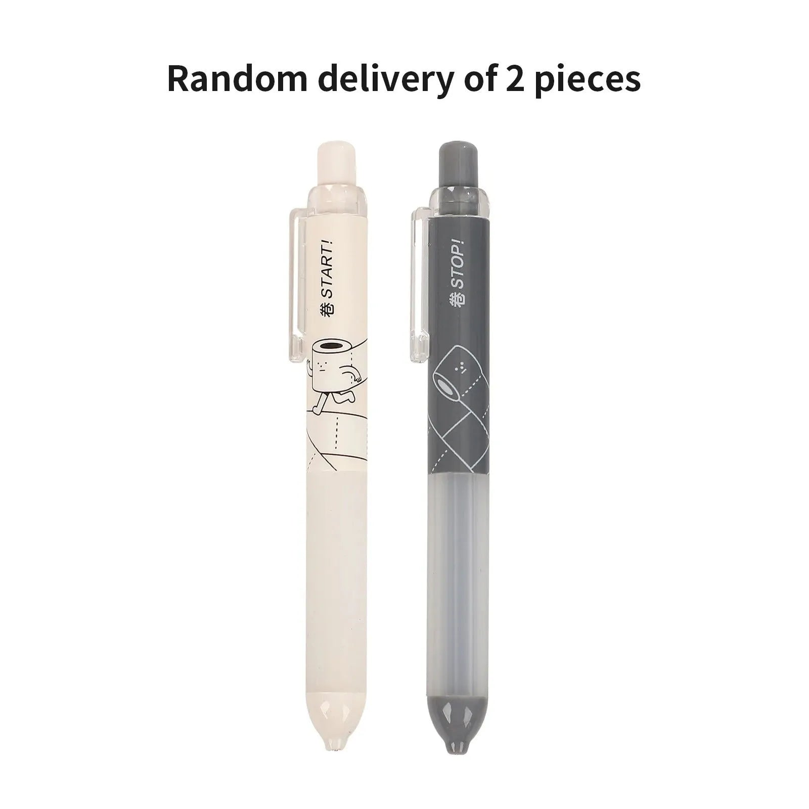 Black and white 0.5mm mechanical pencils with a soft grip section and push-button top.