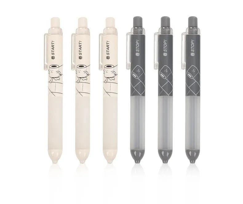 Black and white 0.5mm mechanical pencils with a soft grip section and push-button top.