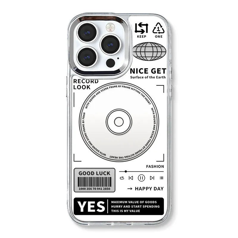 Three-in-one mirror phone case for Apple iPhone, transparent TPU back cover with painted mirror finish