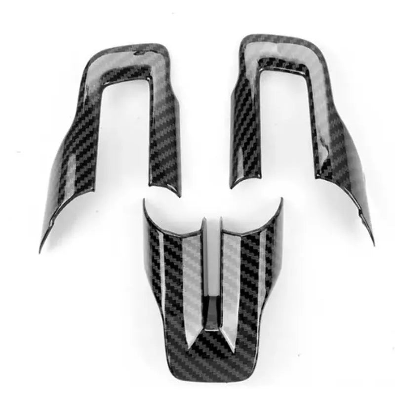 Three carbon fibre pattern ABS plastic steering wheel and dashboard decoration pieces