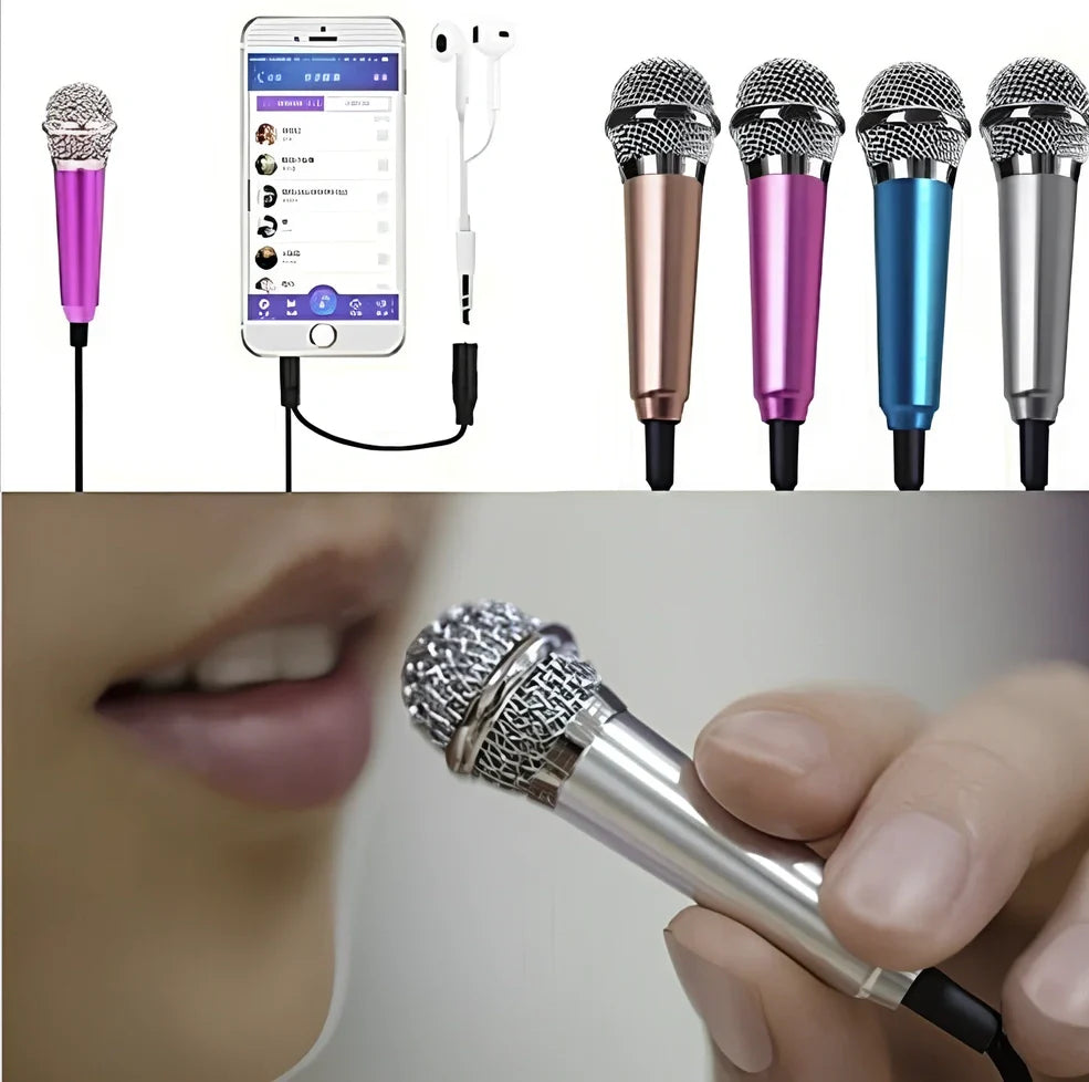 Blue omnidirectional headset microphone with 145m cable for mobile phone recording, wired single unit