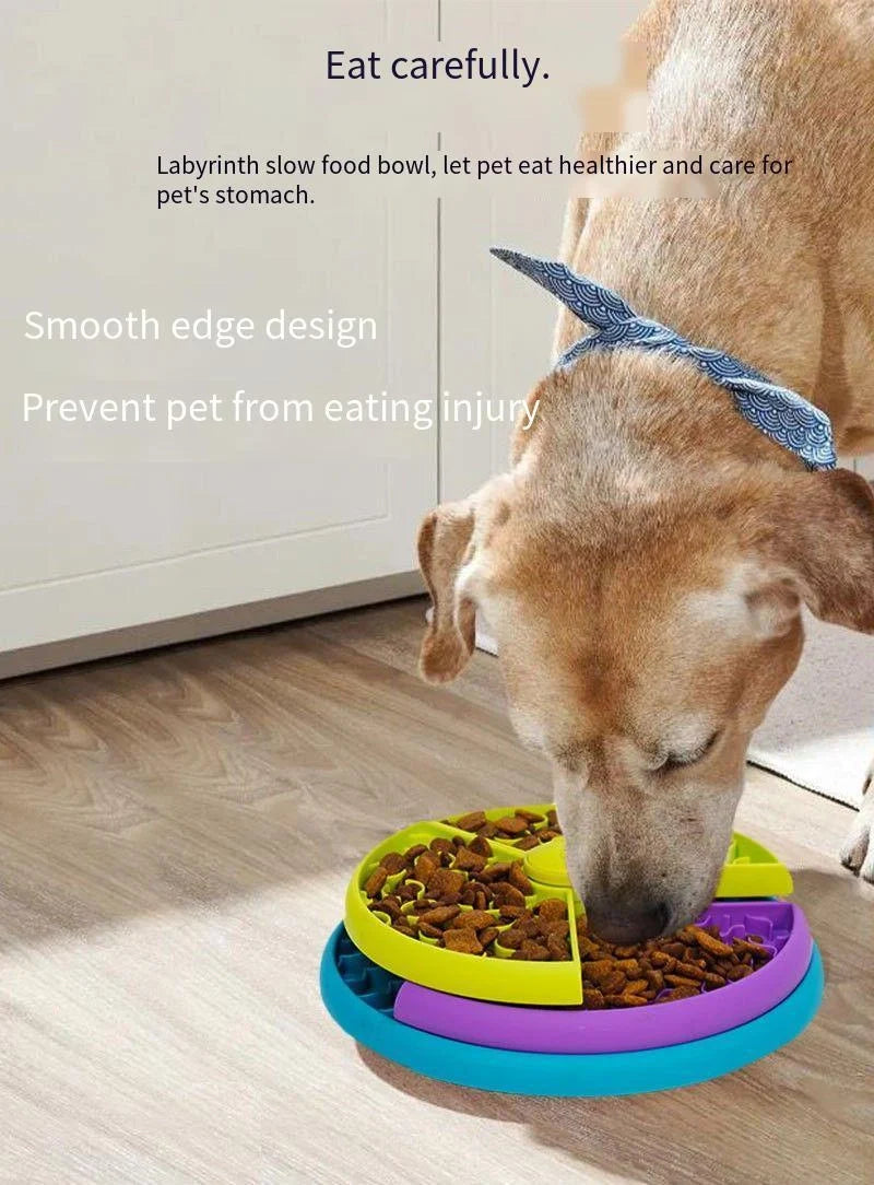 3-layer rotating puzzle pet slow feeder for cats and dogs