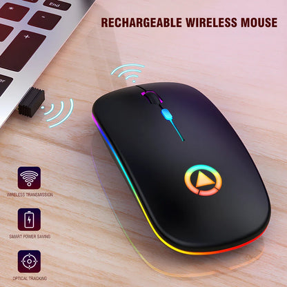 A2 wireless charging Bluetooth mouse in matte black with 1600 DPI sensor and 10m range