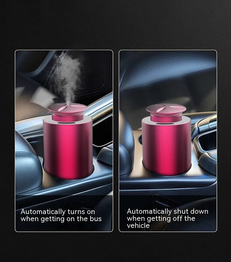 Portable rechargeable aroma diffuser with column-shaped metal housing in four colour options