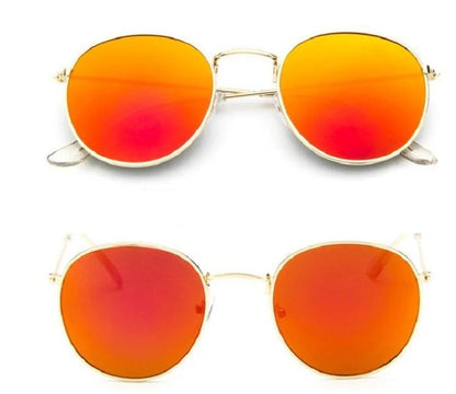 Women's retro sunglasses with metal frame and round design in various colours