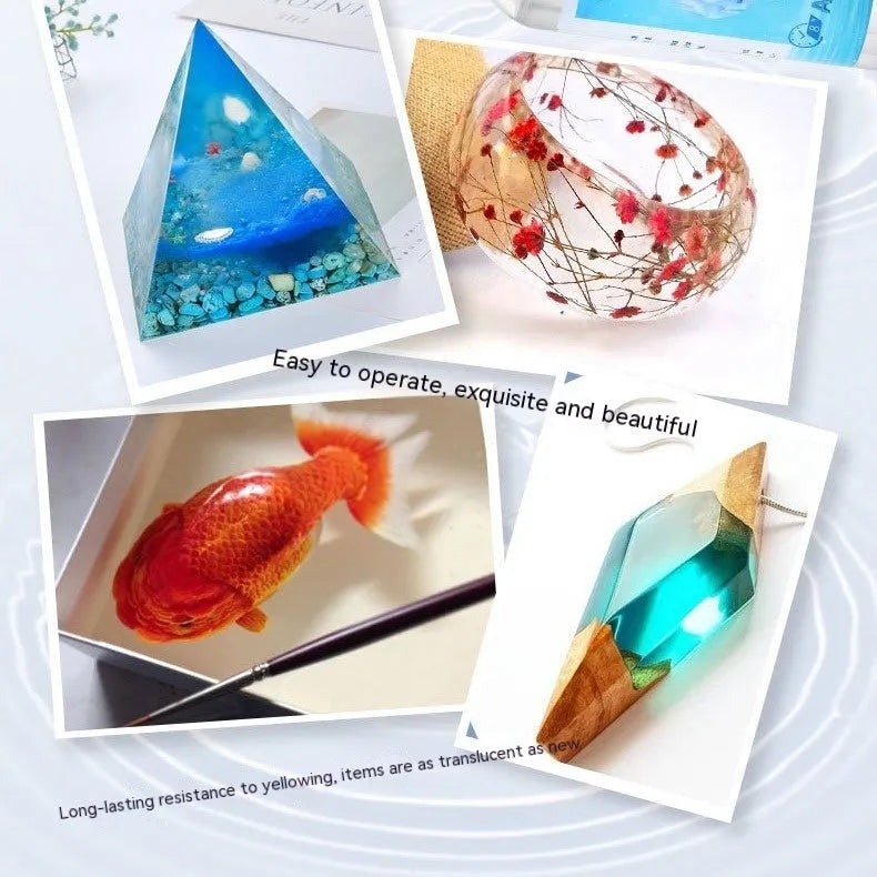 1kg bottle of crystal clear epoxy resin glue for DIY craft projects