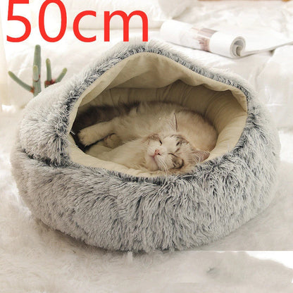 Warm plush pet bed for cats and dogs in various colours and sizes