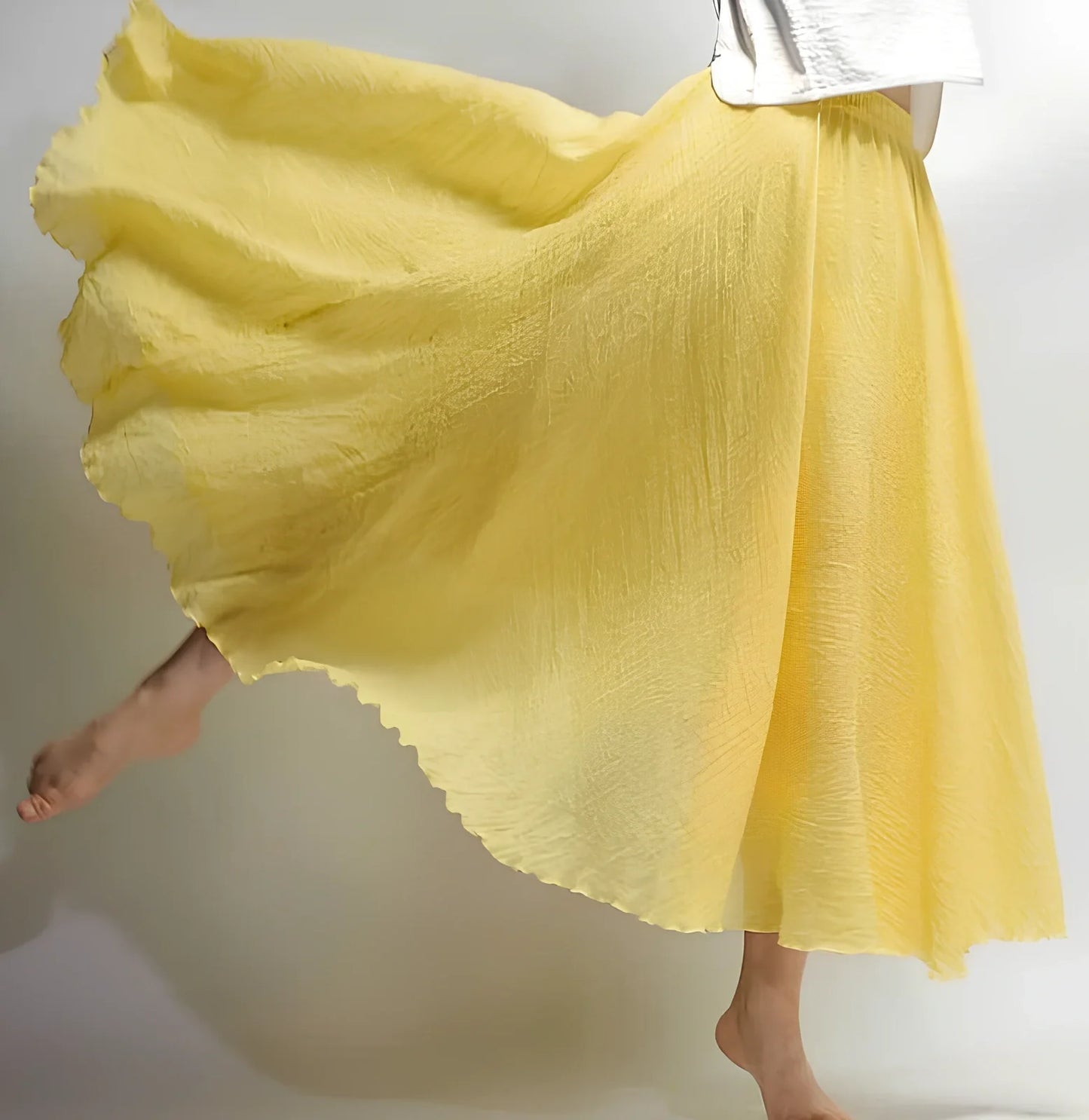 Women's cotton-linen blend A-line summer skirt with big pendulum design in various colours