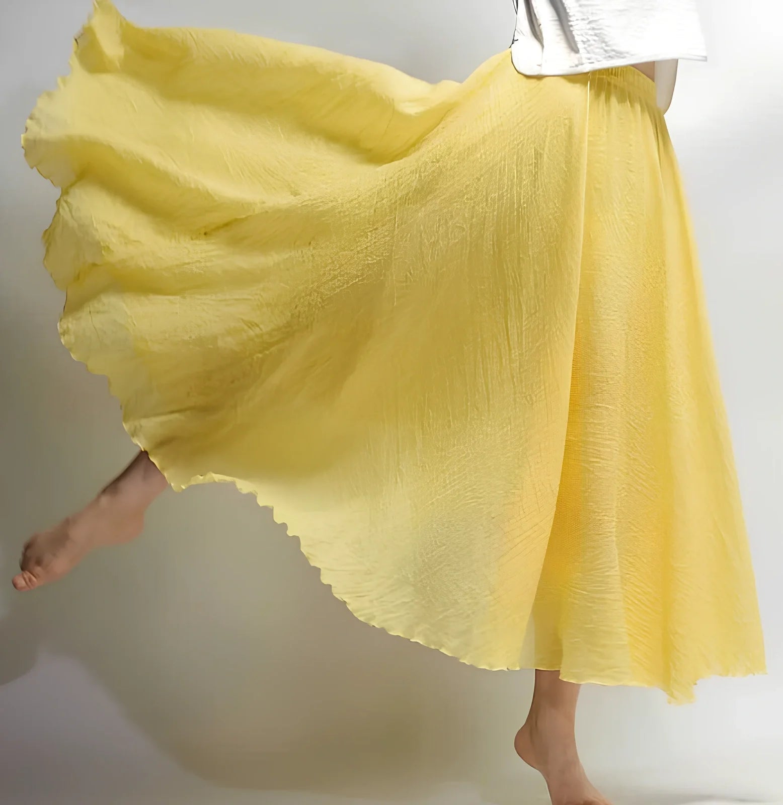 Women's cotton-linen blend A-line summer skirt with big pendulum design in various colours