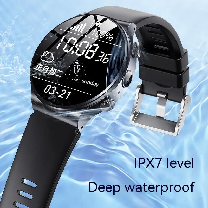 Smart watch with 1.28-inch screen in black or white showing time display