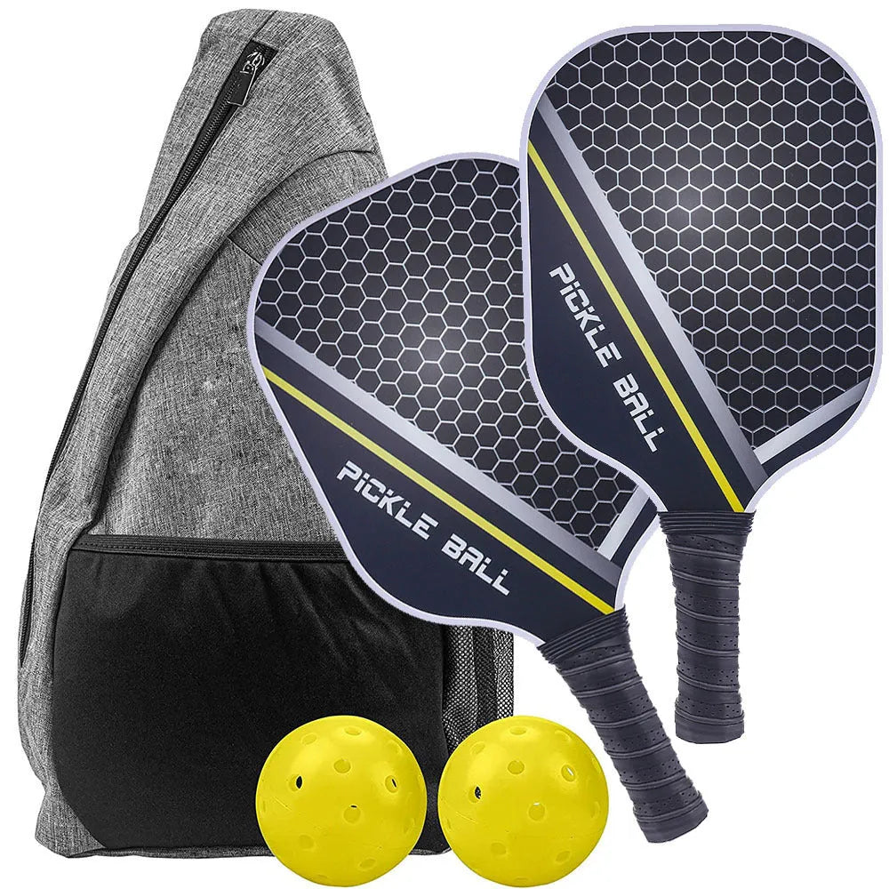 Carbon fibre graphite pickleball racket set with colour printing and bag