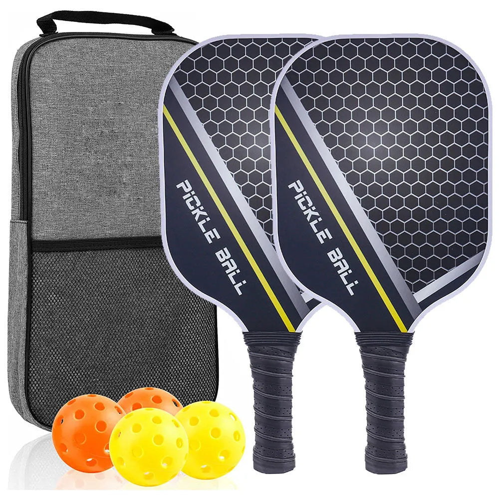 Carbon fibre graphite pickleball racket set with colour printing and bag