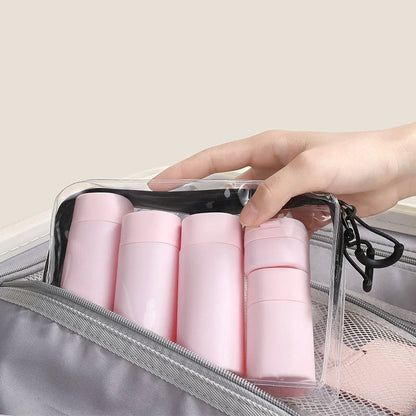 Travel Portable Filling Set Lotion Bottle in white, pink, gray, and green