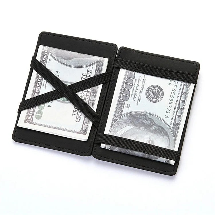 PU leather flip card holder wallet with zipper coin purse in multiple colours showing RFID anti-theft design