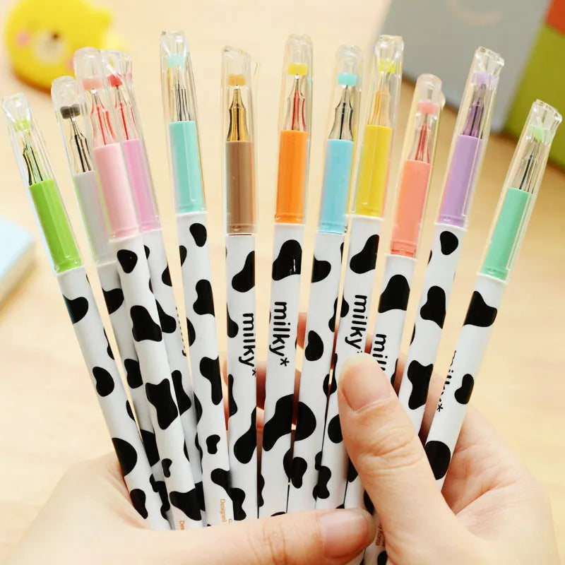 Box of 12 assorted cow colour gel pens with 0.38mm fine tips.