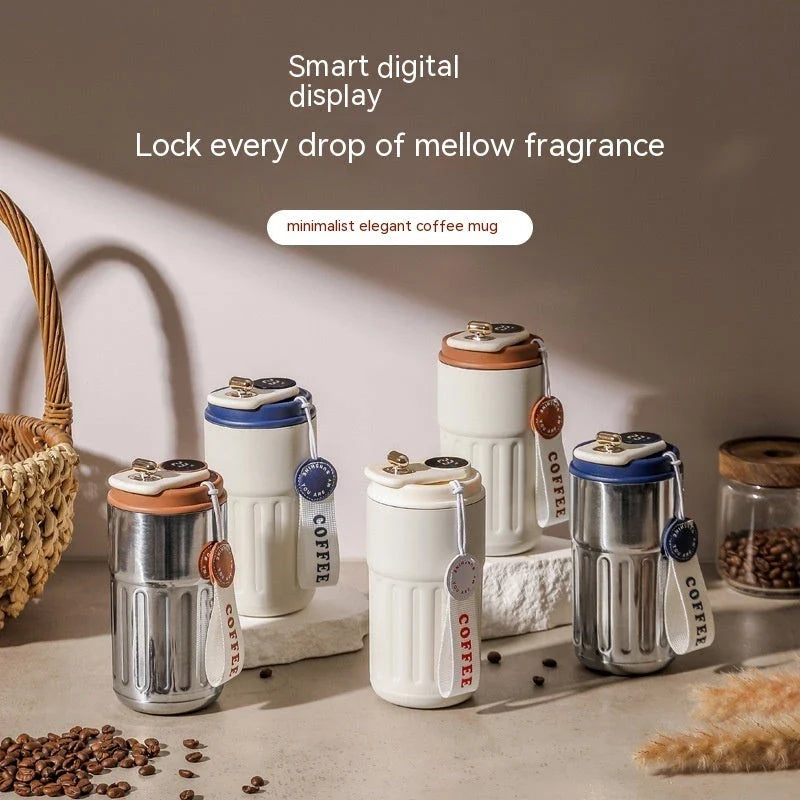 Smart Digital Thermal Bottle 450ml Stainless Steel Vacuum Flask with temperature display