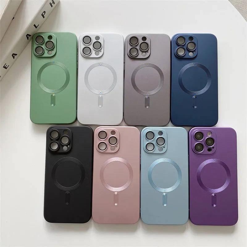 Liquid silica gel magnetic suction electroplated phone case for iPhone XR XS X in green finish with anti-fingerprint coating