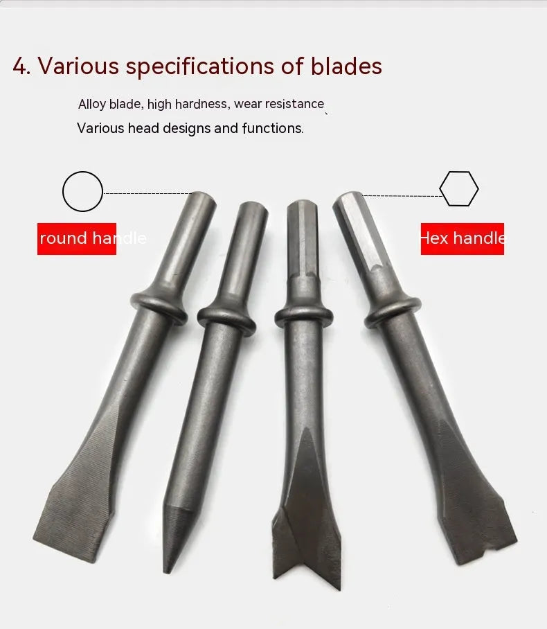 150mm pneumatic air hammer tool with hexagonal or round handle for demolition and repair work