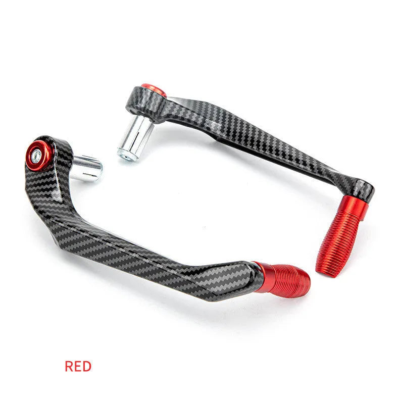 Aluminium motorcycle hand guards with water transfer printing in black, red, silver, gold, blue colour options