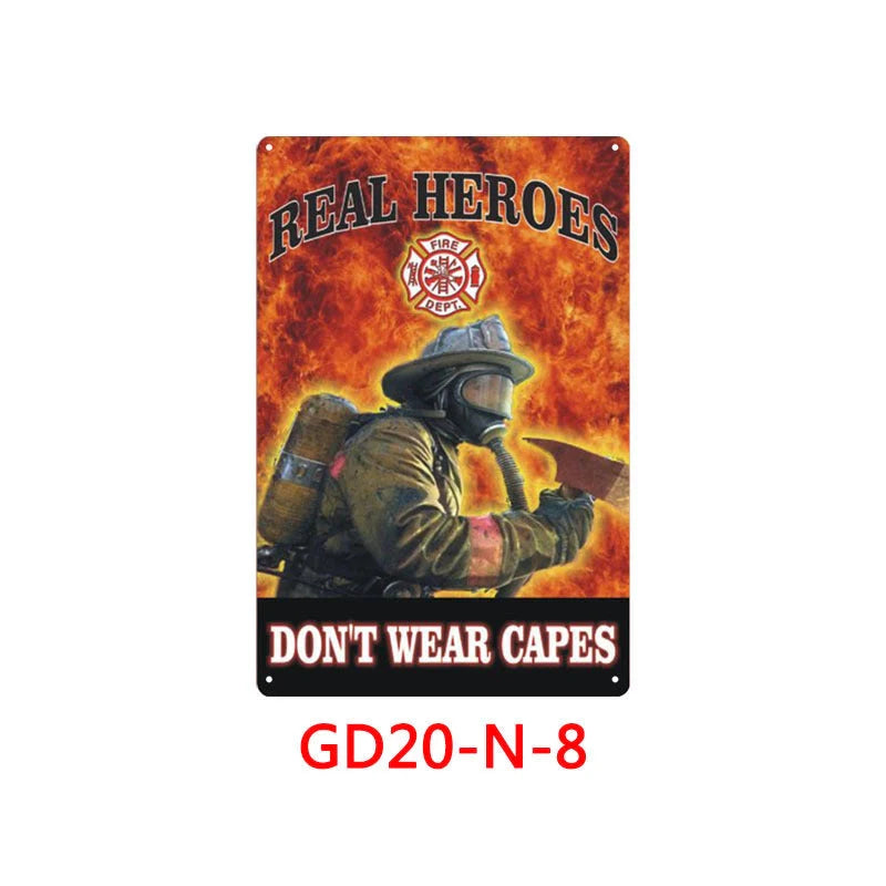 Retro tin painting wall hanging with American vintage design, 30x20cm