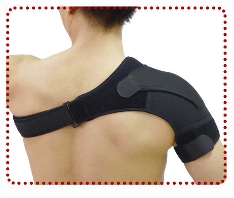 Adjustable neoprene shoulder support brace for arthritis and dislocation pain relief
