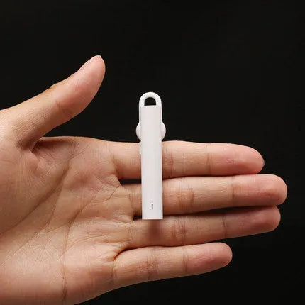 Wireless Bluetooth headset in black and white with compact 5.6cm design